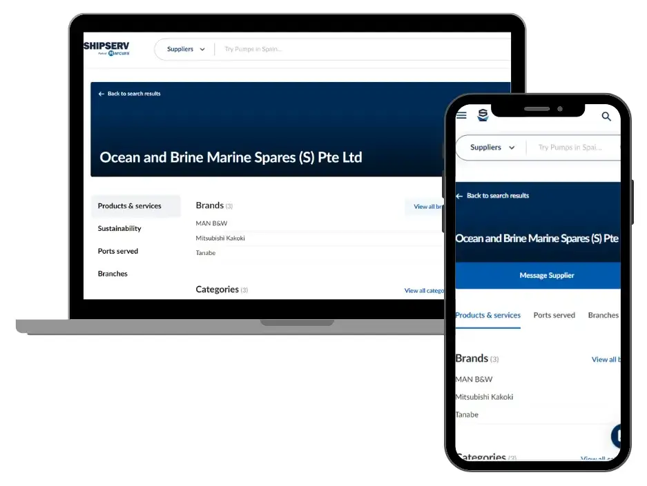 Ocean Brine are now listed Shipserv
